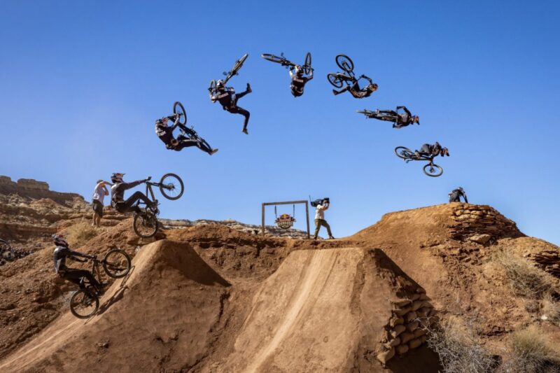 Cyclists at a Red Bull Rampage