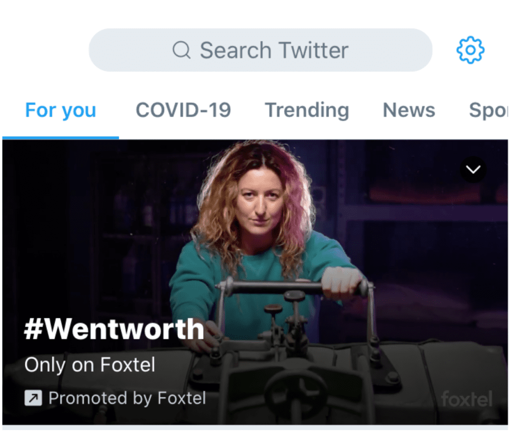 Twitter search promoted video ad