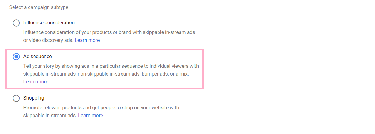 How to setup a video ad sequence in Google Ads