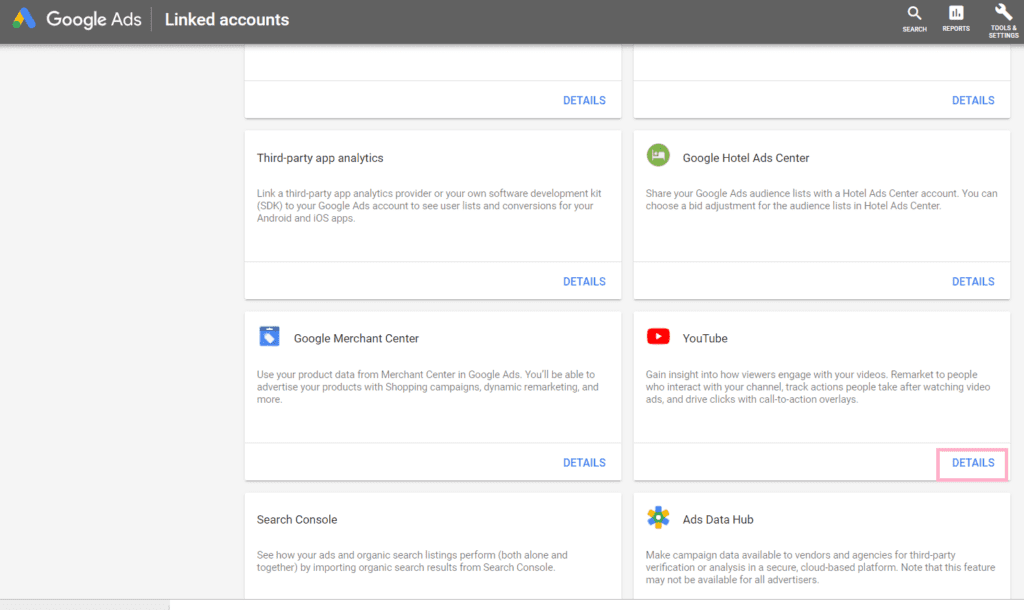 Step 2 in connecting YouTube and Google accounts