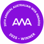 Australian Web Awards 2025 Winner Badge Purple