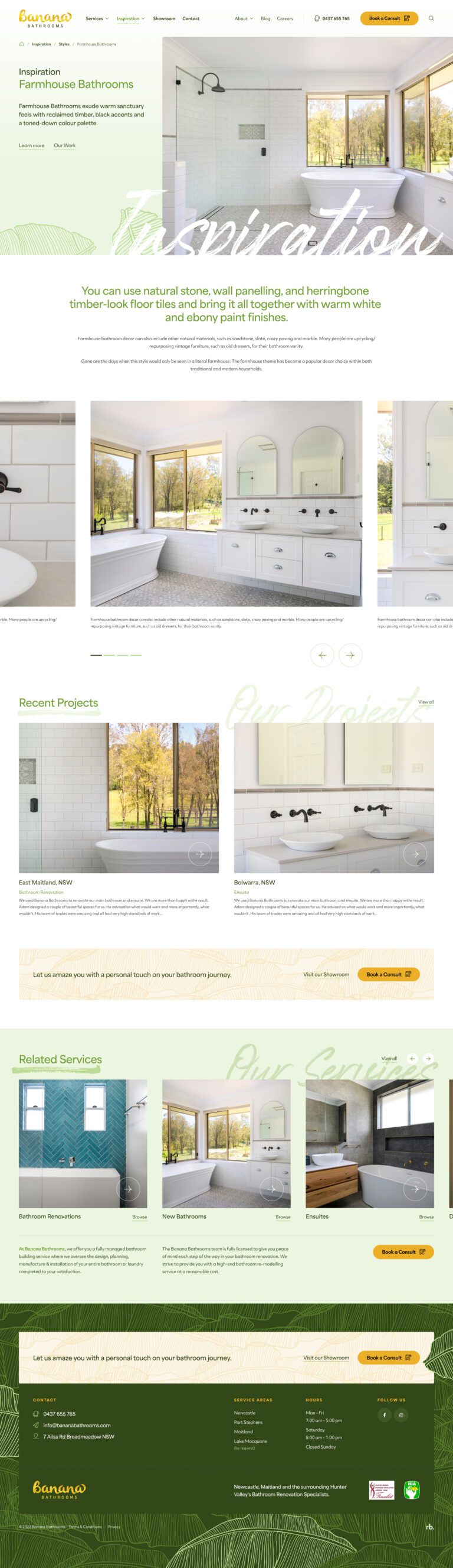 Bathroom Renovations Website Design - Banana Bathrooms: Redback