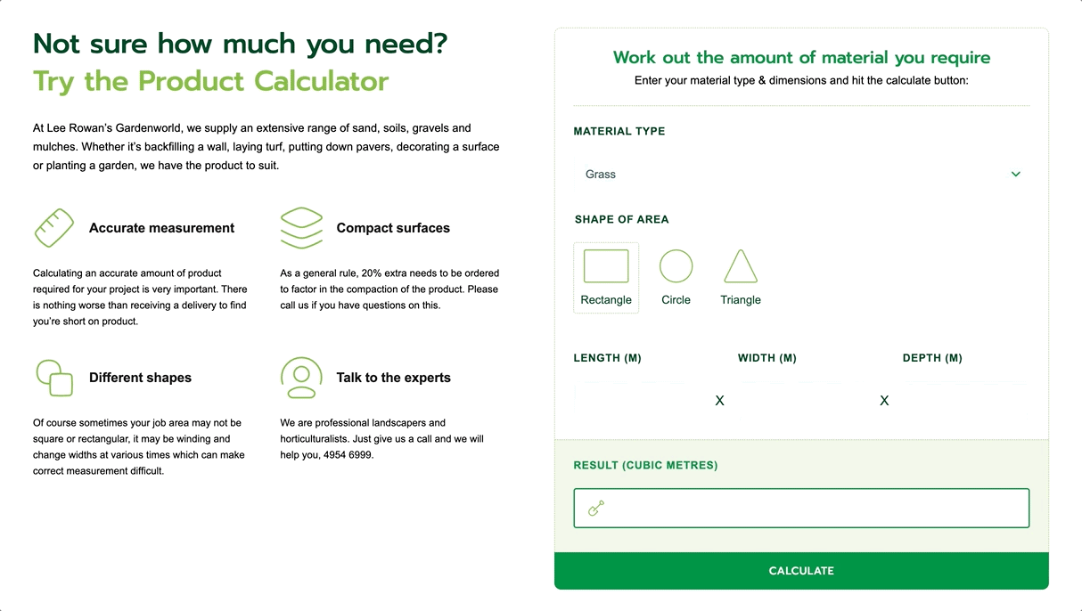 Lee Rowans Product Calculator