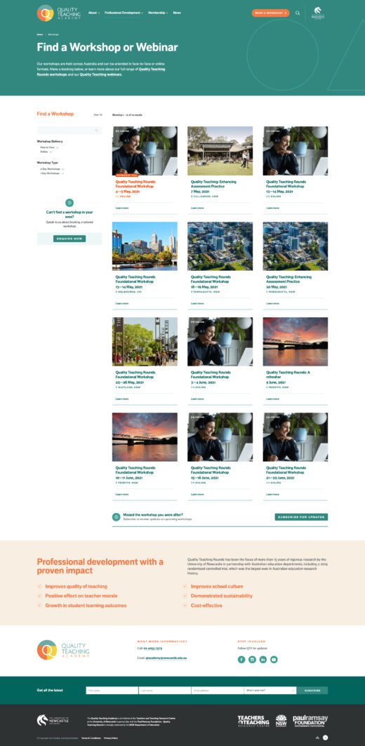 QTA workshops and webinars