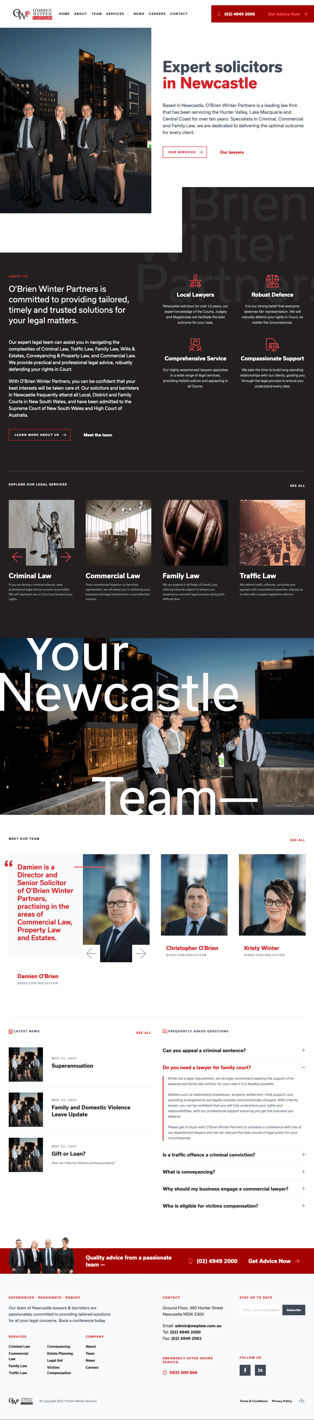 OWP Law homepage screenshot