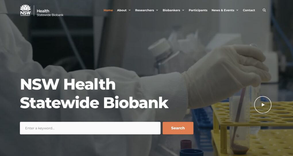 NSW Health Biobanking Website